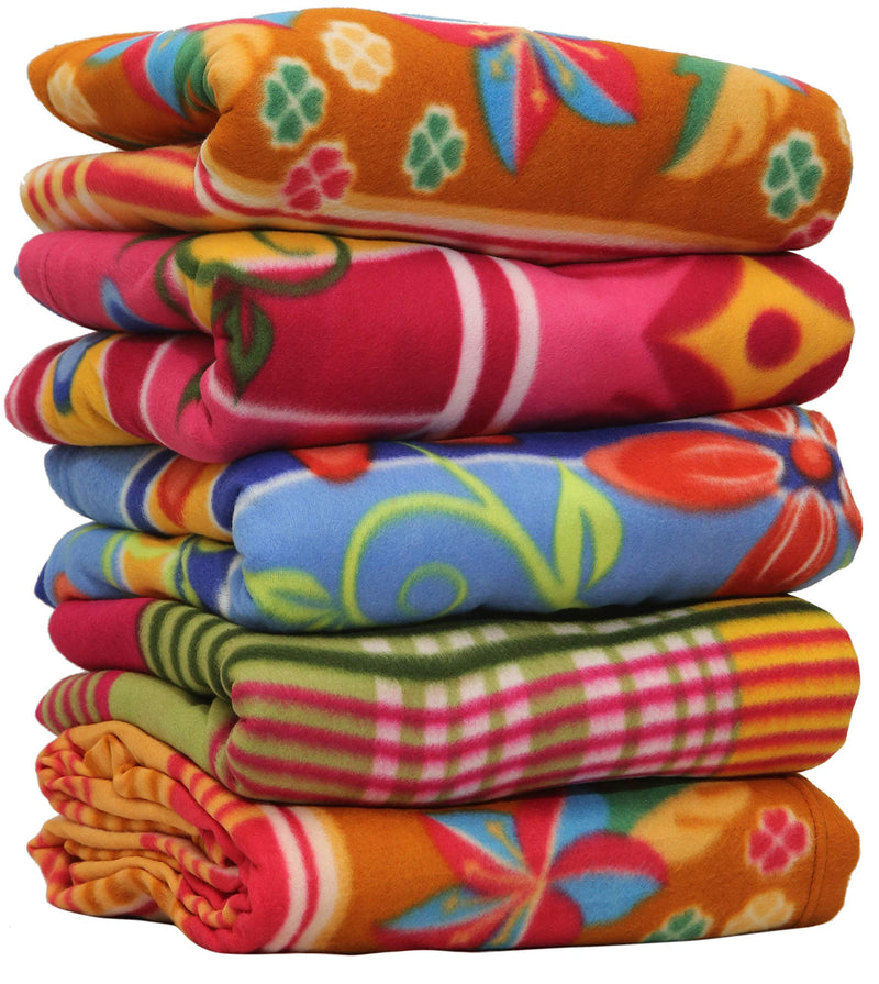 GOYAL'S Printed Fleece Single Bed All Season Blanket/Comforter/Dohar 250TC, 58x88 Inch - Pack of 5