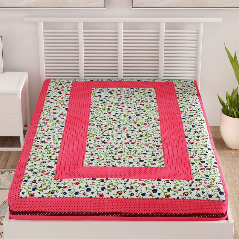 Bombay Spreads Cotton 144 TC Bedsheet (Pink_Single)