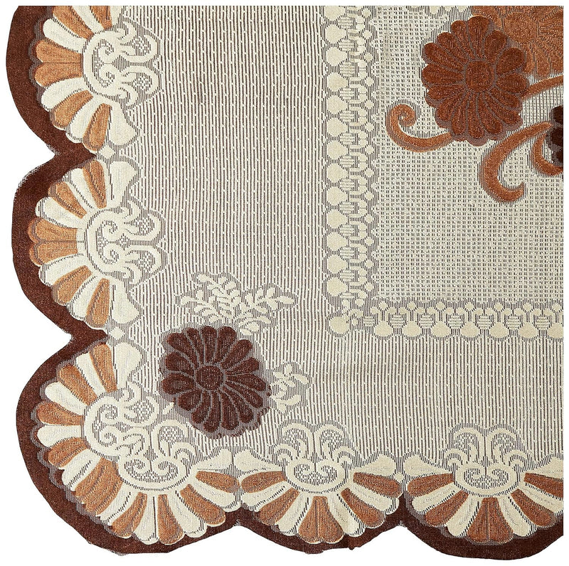 Kuber Industries Center Table Cover|Cotton Center Table Cover for Living Room|Table Cloth for 4 Seater|BROWN