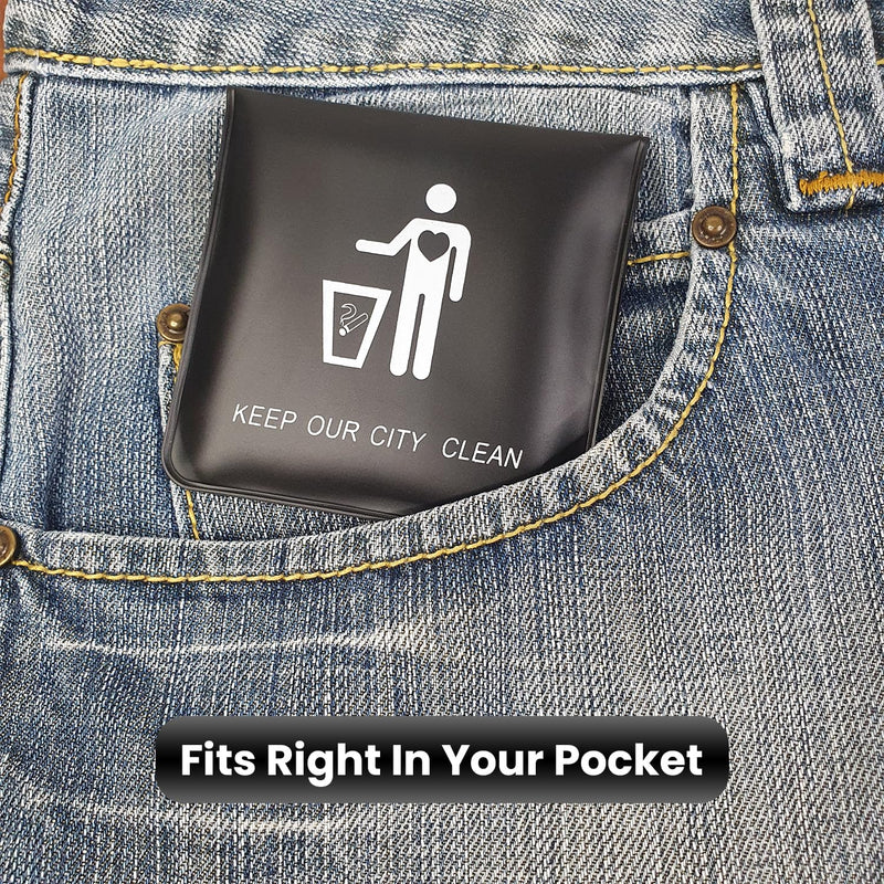 Jeuristic Ashtrays for Cigarettes Pocket Ashtray Pouch - Pack of 4 Premium Fireproof PVC Smell Proof Portable Ashtray Outdoor Butt Disposal Bag Cool Travel Ashtray Cute Fancy Black and White, 3.15 in