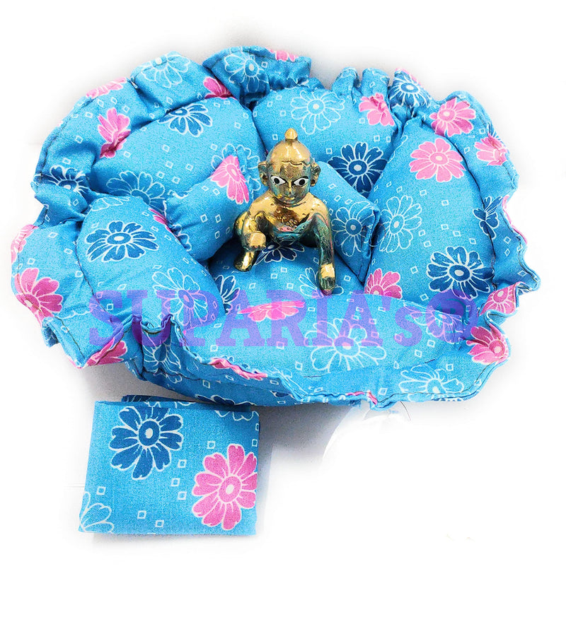 Suparia's® Laddu Gopal Folding Gadda/Bed with Pillow (Random Color)