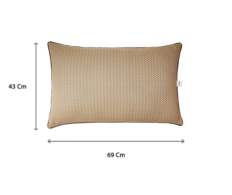 Amazon Brand - Solimo Microfibre & polyester 2-Piece Premium Bed Pillow Set, Microfibre, Brown, 43 X 69 X 17 Cm