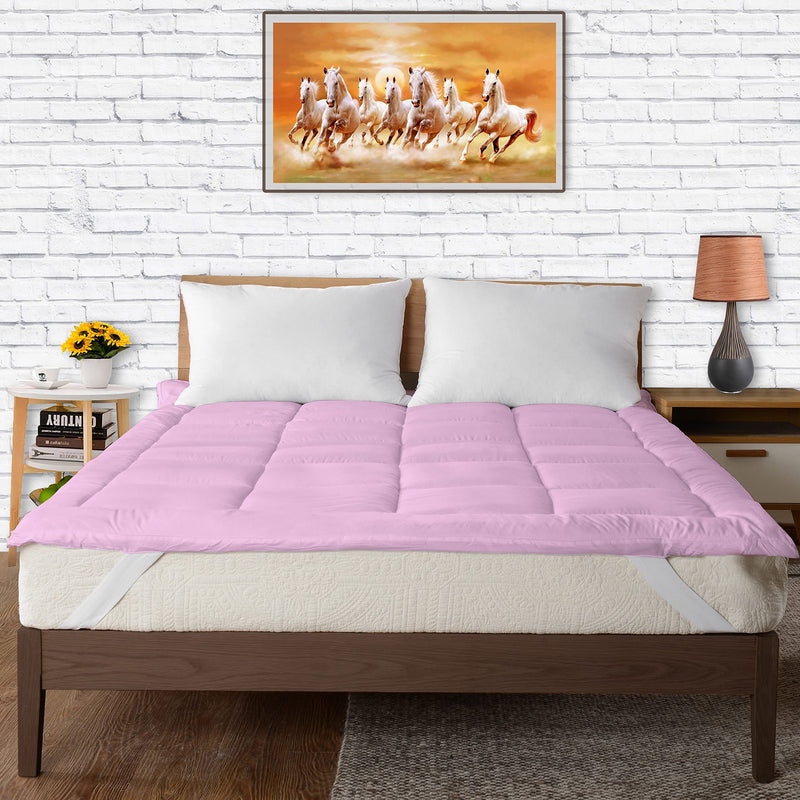 EVERDECOR Soft 2000 GSM Mattress Padding/Topper for Comfortable Sleep pink (48x72inch)