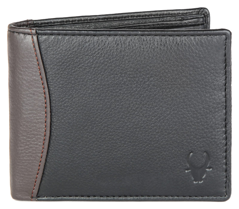 WildHorn Black Leather Wallet for Men I 8 Card Slots I 2 Secret compartments I 2 Currency Compartments