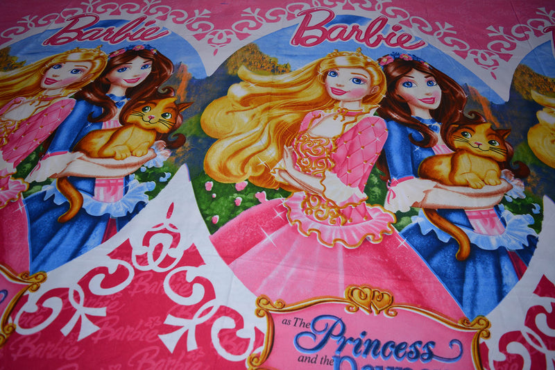 BLESS KRAFT Kids Cartoon Character King Size 100% Cotton Glace Bedsheet (Size: 95 X 108 Inches) GSM 230 (Princess)