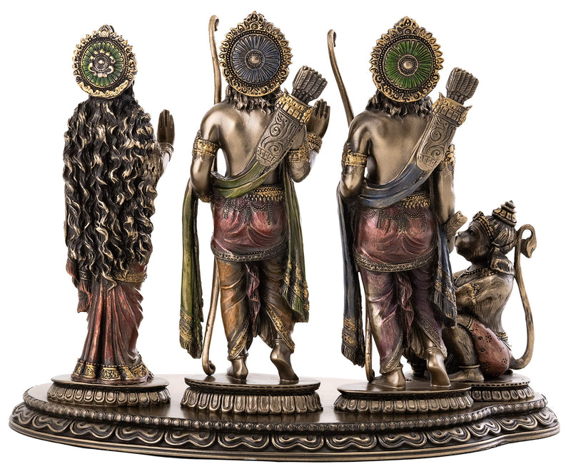 Top Collection Rama, Sita and Lakshmana Worshiped by Hanuman Statue - Hindu Gods Sculpture in Premium Cold Cast Bronze - 7.5-Inch Collectible Figurine