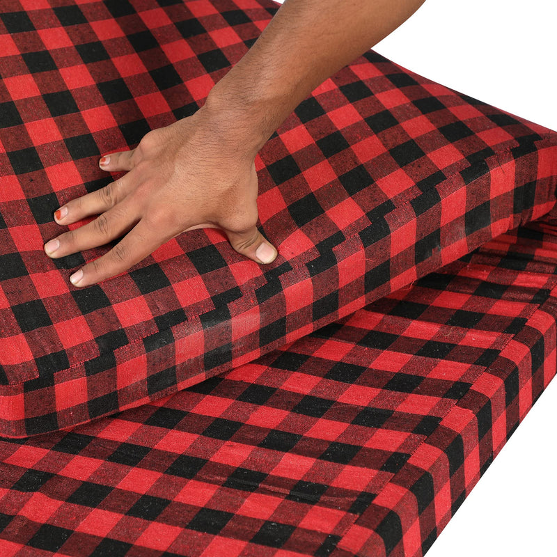 COLOFLY 2 inch Soft PU Foam Mattress (Medium, Red & Black, 72X35X2)