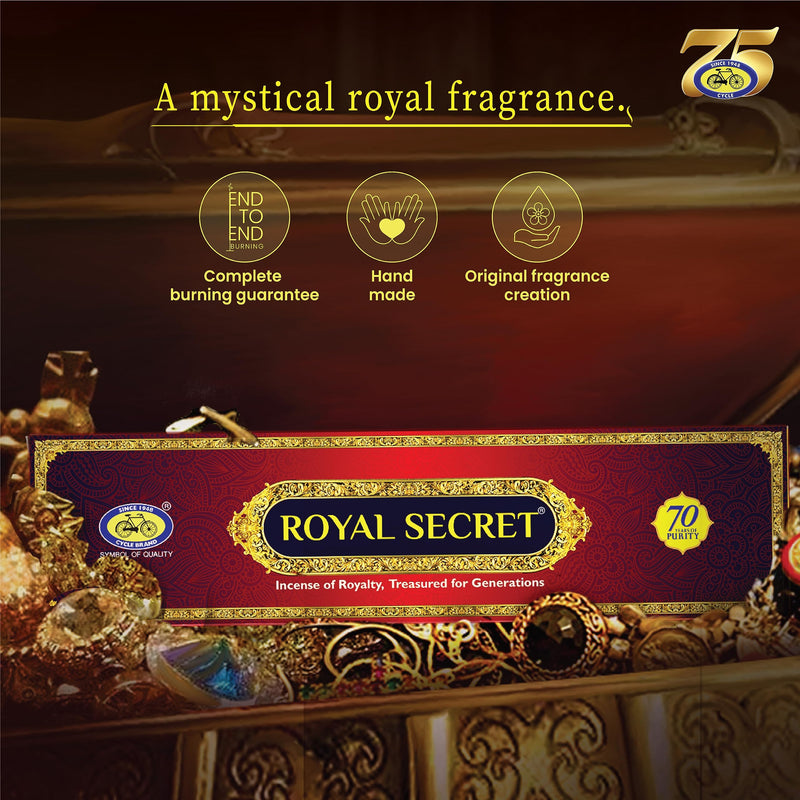 Cycle Royal Secret Premium Masala Agarbatti From Pure, Traditionally Crafted Incense Sticks For Special Occasions, Festivals, An Exclusive Fragrance Experience - Pack Of 2 (20 Sticks Per Pack)