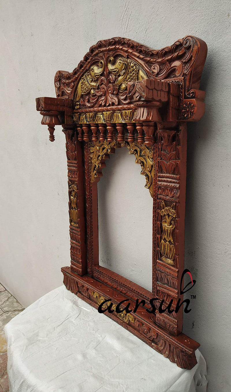 Aarsun Handcrafted Traditional Wooden Jharokha/Wood Frame Home Decor