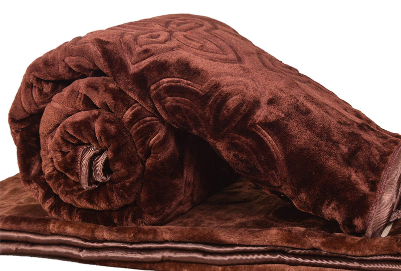 Goyal's ® Polyester 200 TC Blanket (Single_Red & Brown)