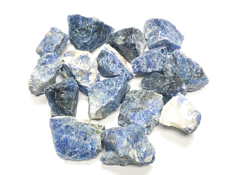 Zentron Crystal Collection: Natural Rough Sodalite Stones with Velvet Bag - Large 1" Pieces (1 Pound)