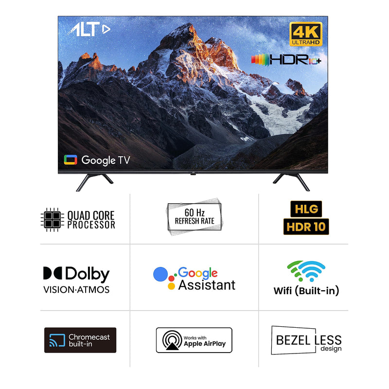 ALT 139 cm (55 inch) Premium Series 4K Ultra HD QLED Google Smart TV 55QUGA1 (Black) 2023 Model