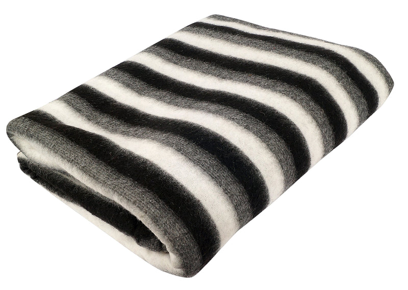 Zacharias Black and White Stripe Single Bed AC Fleece Blanket ( Size :Single :60X90 Inch )Pack of 3