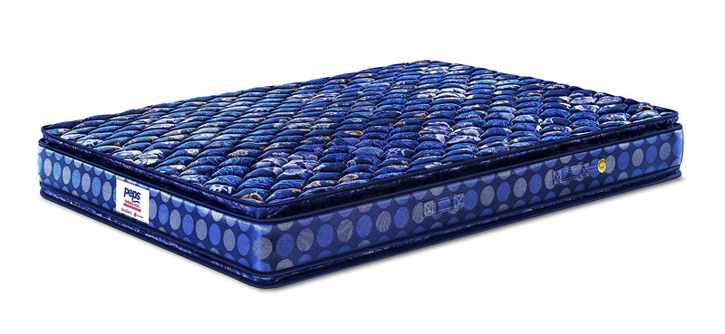 peps Springkoil Bonnell Pillow Top 10-inch Queen Size Spring Mattress (Dark Blue, 78x60x10)