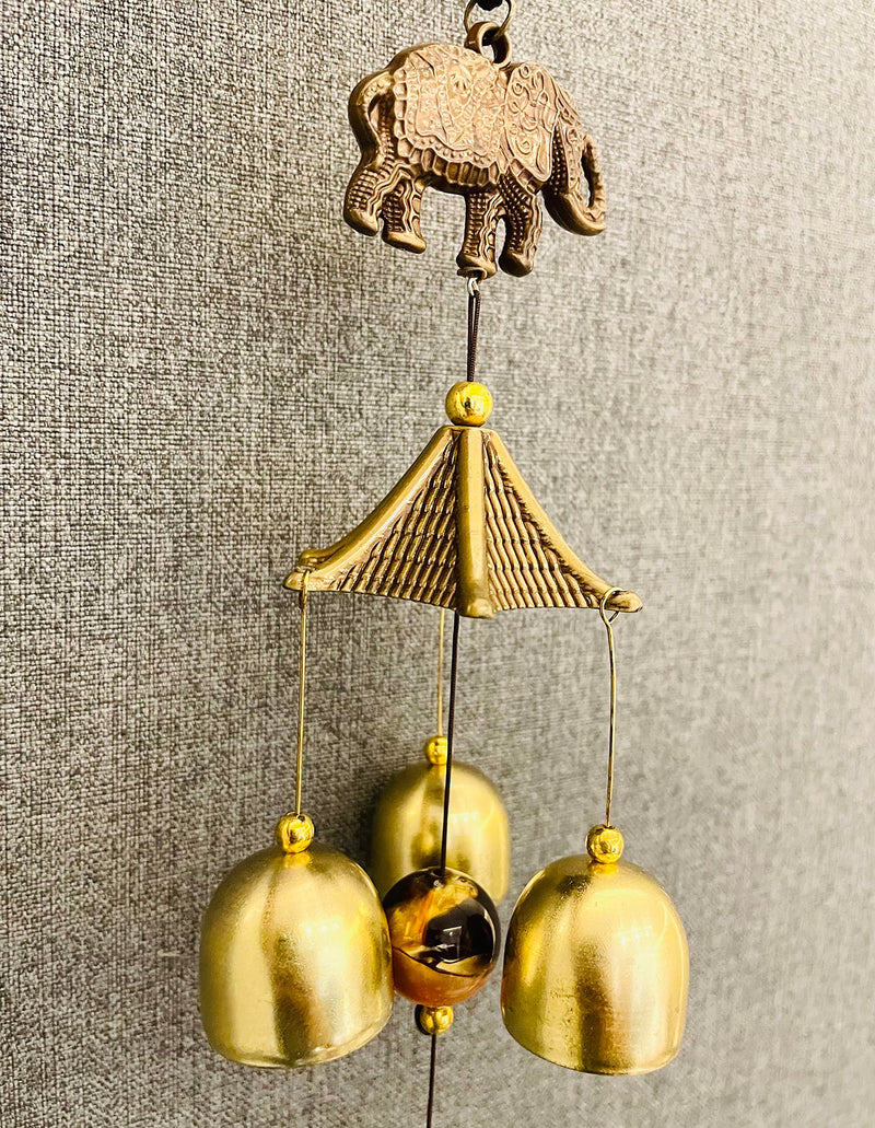 WS Wind Chime for Home Positive Vibes | 6 Brass Bells Hanging Wind Chime | Elephant 6 Bells Wind Chime