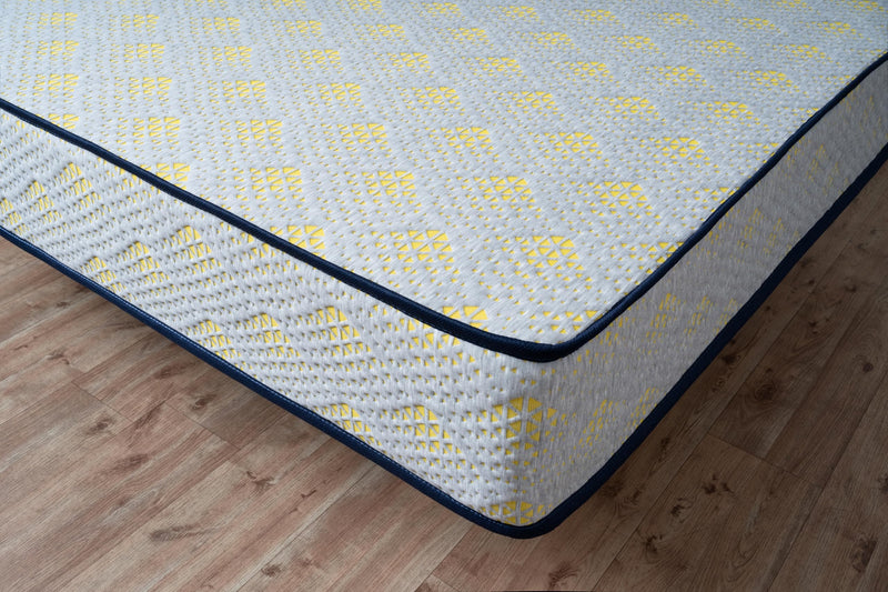 Richsleep FRESHTOUCH Grey & Yellow Mattress | 8 Years Warranty | 78x72x6 Inches King Size Mattress | Medium Firm & Medium Soft | HR & Softy Combination Pure Foam Mattress | HIGH GSM Knitted Fabric