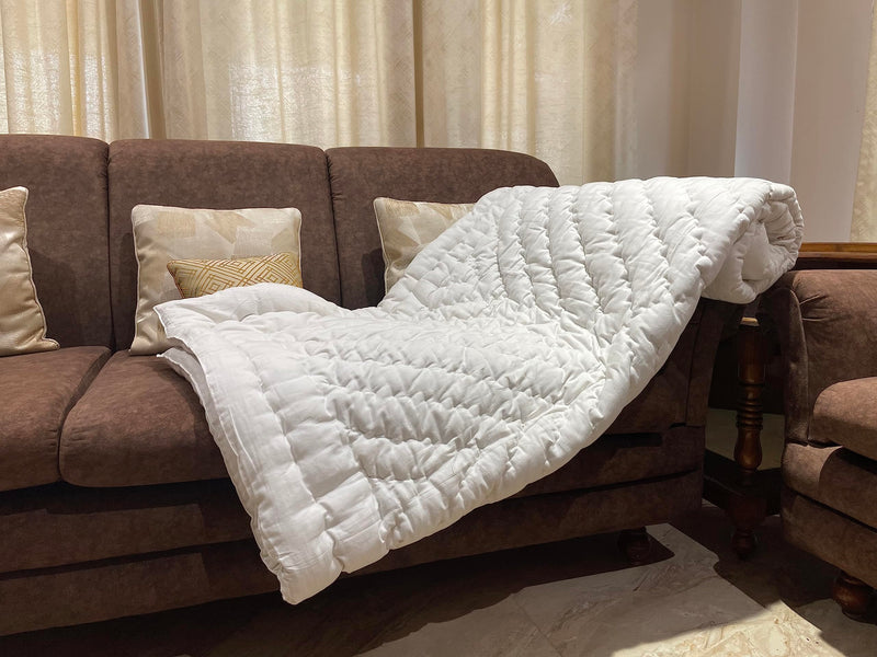 GPGP Pure Kapaas Rui Cotton Blanket Quilt Rajai for Bedroom for Winters (Double Bed)