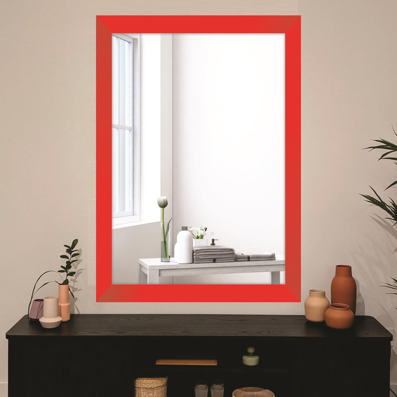 Creative Arts n Frames Framed Bathroom Rectangular Wall Mount Mirror 15x21 inch (Red)