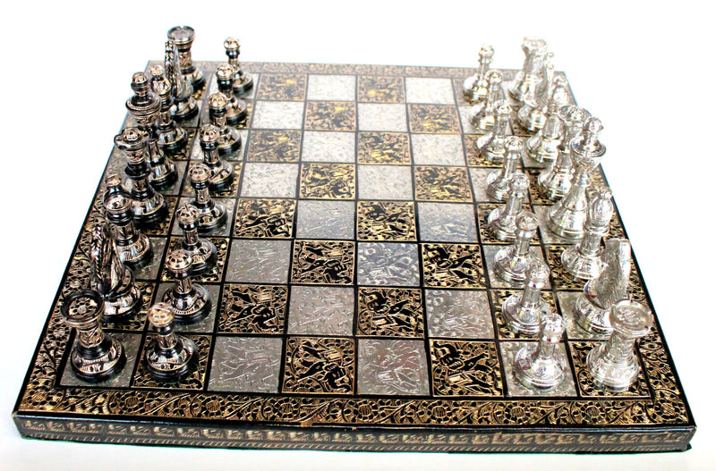 StonKraft 12" x 12″ Collectible Premium Brass Made Chess Board Game Set + All Brass Pieces