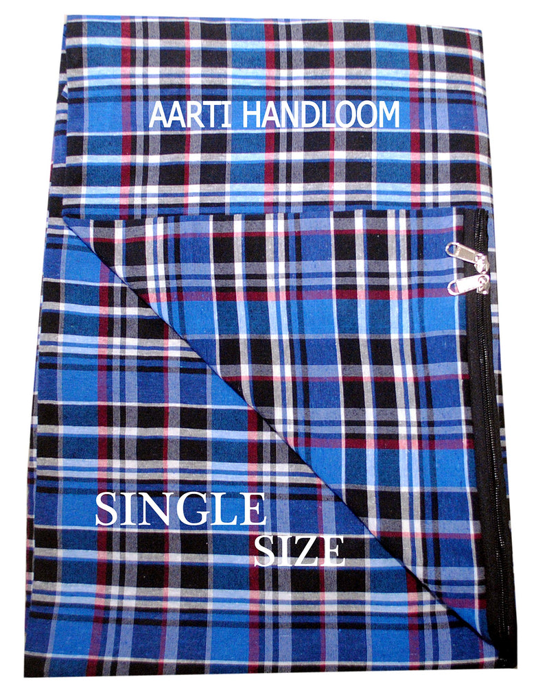 AARTI Handloom Mattress Cover/BedCover with Zip/Chain All Customized Sizes