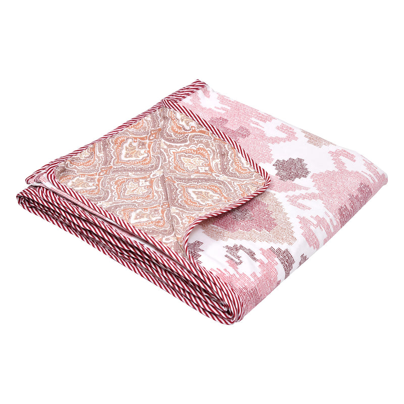 Tundwal's Cotton Reversible Dohar/AC Blanket for Single Bed |All Weather Light Weight | Pack of 1-Pink Flower