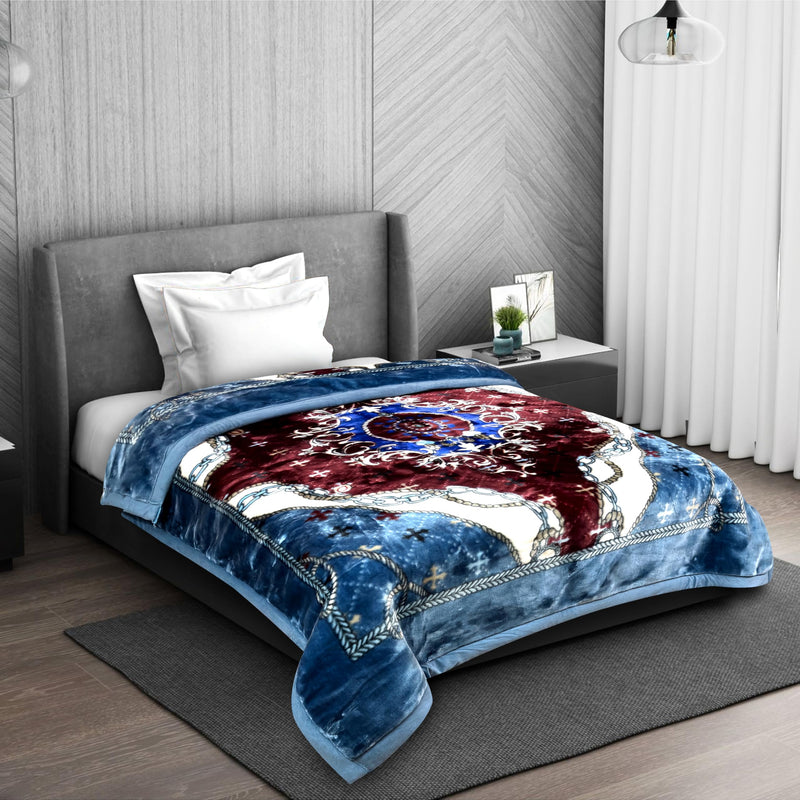 Signature Super Soft Double Layered Blanket for Extreme Winters(1100 GSM) (Single Bed, Alarm Snoozer-Bluezzr)