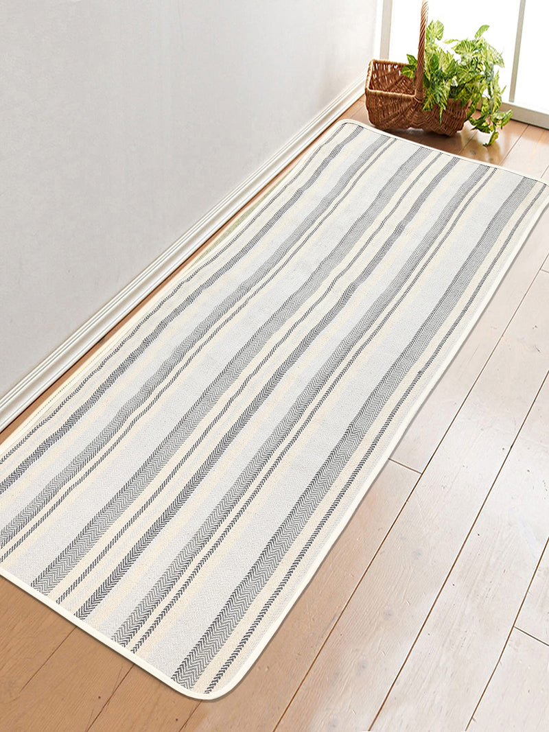 Saral Home Cotton Rectangular Yoga Mat/Runner -(Grey, 60X180 Cm)