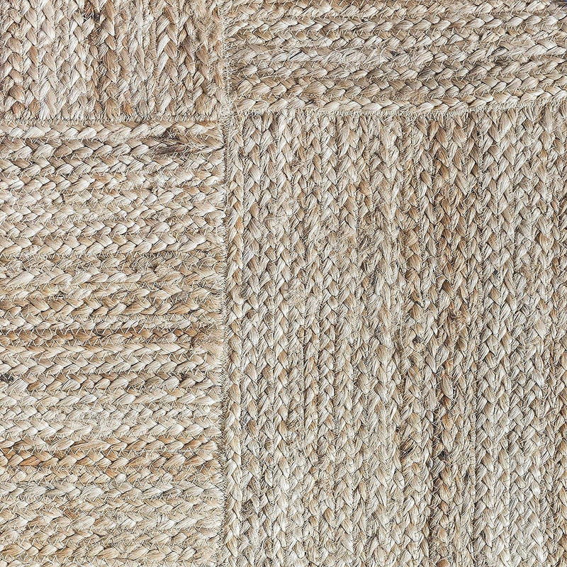 HOMDECLOYAL Jute Braided Natural Rectangular Rug Hand Woven & Reversible For Living Room Kitchen Entryway Rug, Jute Burlap Braided Rug, Farmhouse Rag Rug, Rustic Rug (Jute012, 3 Ft X 5 Ft-Rug/Carpet)