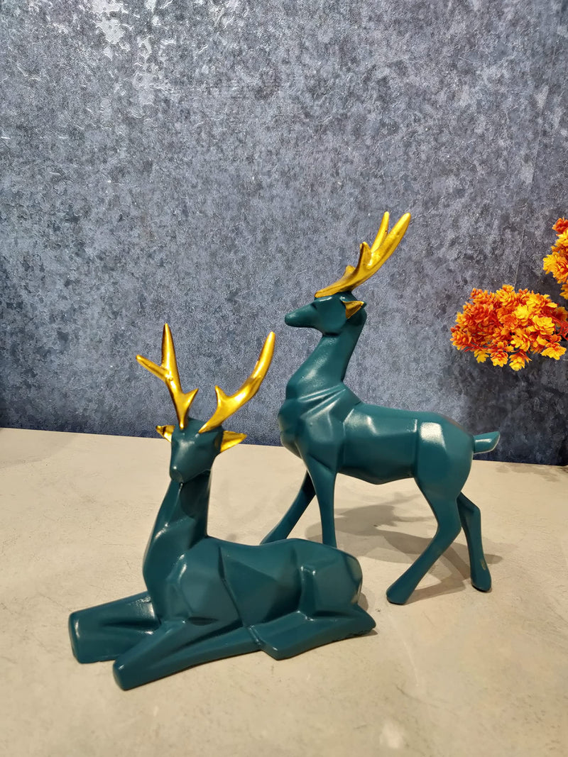 zart Deer Home Decor showpiece (Dark Green)