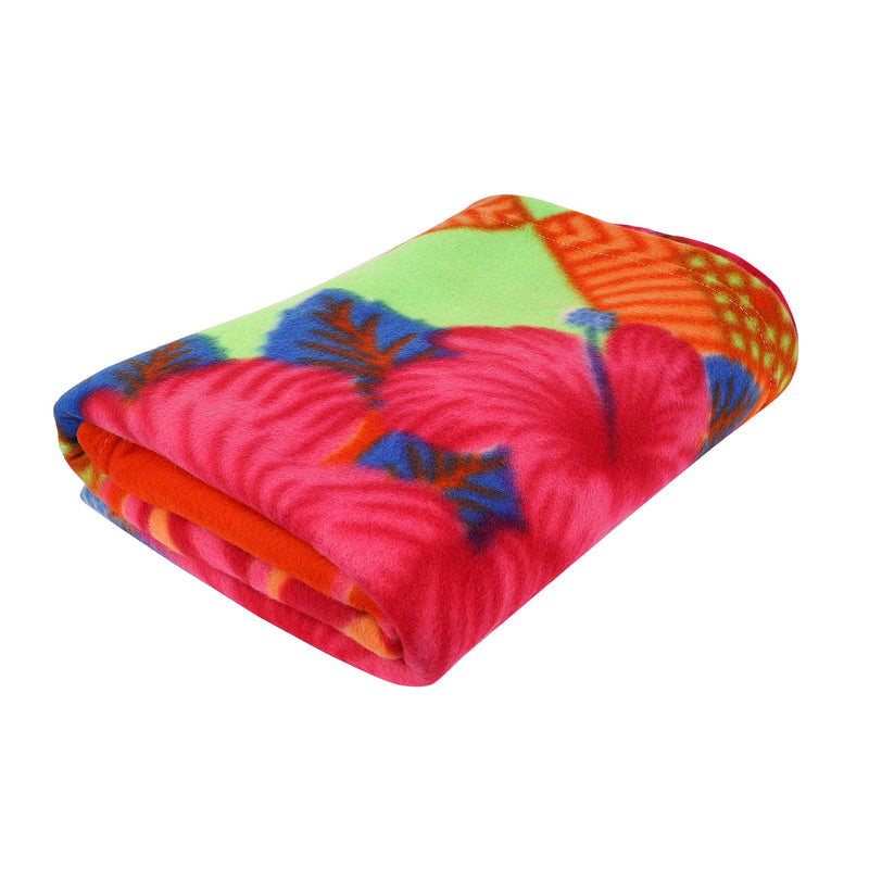 Zacharias Single Bed Printed Fleece Blanket/BedSheet (Multicolour) - Pack of 14