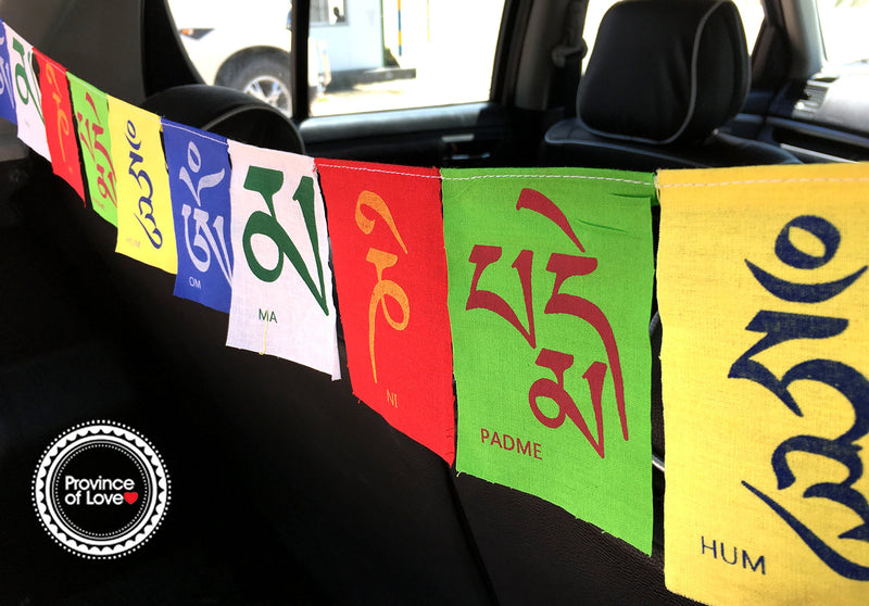 Province of Love Cotton Tibetan Buddhist Prayer Flag (Multicolour)