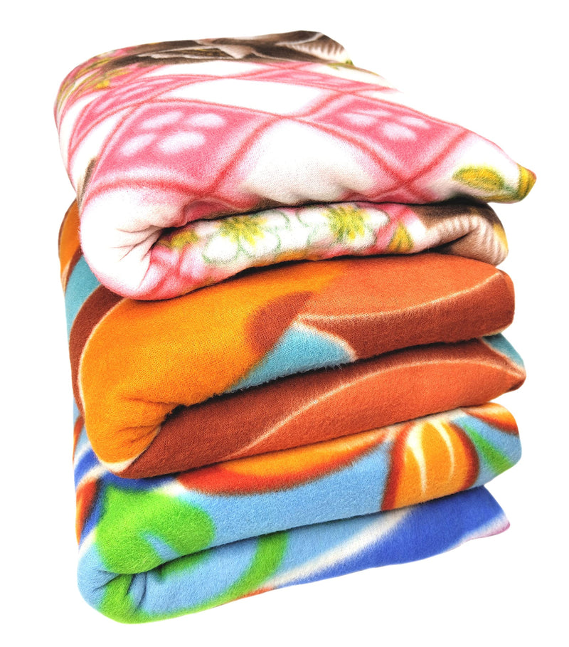 HOMIEE Printed Polar Fleece Blanket - Soft & Cozy All-Season Blanket for Double Bed | Ultra-Soft Machine Washable, Durable & Lightweight | Ideal for Winter & Summer Use (Pack of 3, 600 gm Each)