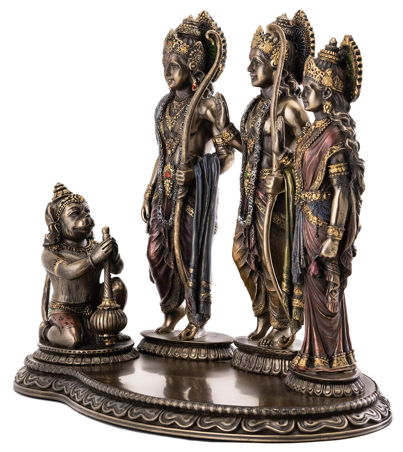 Top Collection Rama, Sita and Lakshmana Worshiped by Hanuman Statue - Hindu Gods Sculpture in Premium Cold Cast Bronze - 7.5-Inch Collectible Figurine