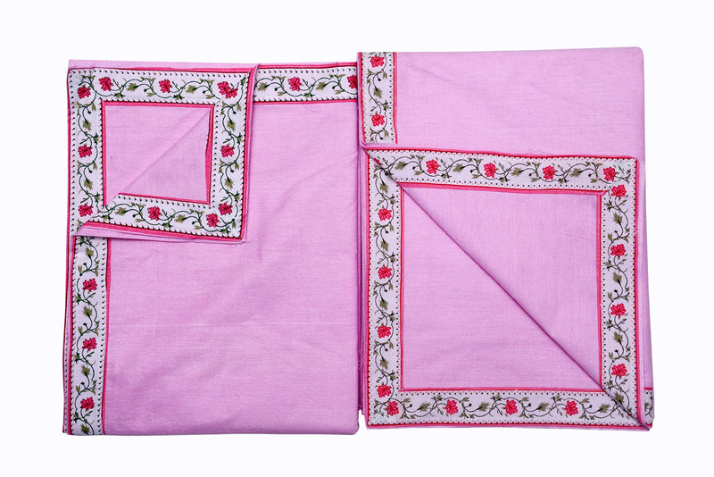 Blumfye Pure Cotton Soft Blanket/Chaddar/Top Sheet (Pink) Pack of 2