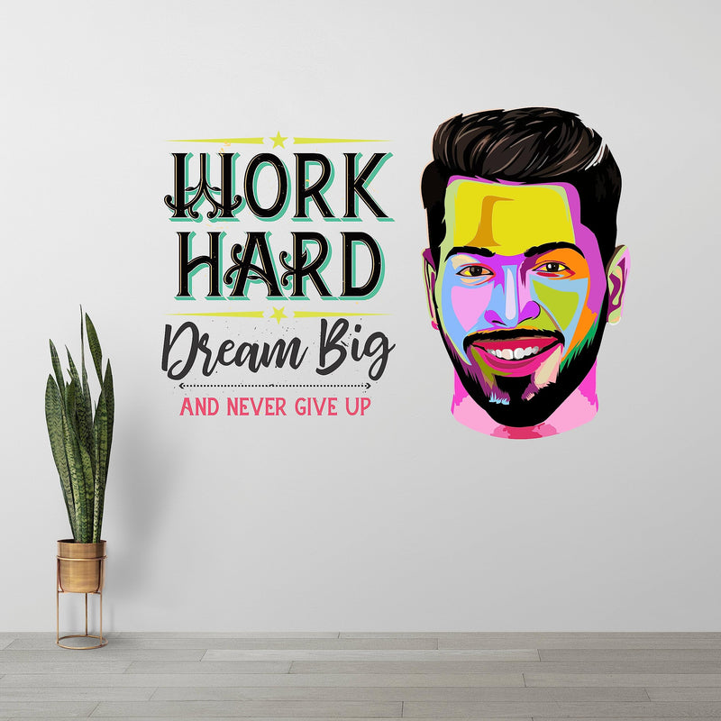 iberry's Inspirational Motivational Quotes Wall Sticker, Dream Big and Never give up- 59 x 42 cm Hardik Pandya Wall Stickers for Study- Office-10