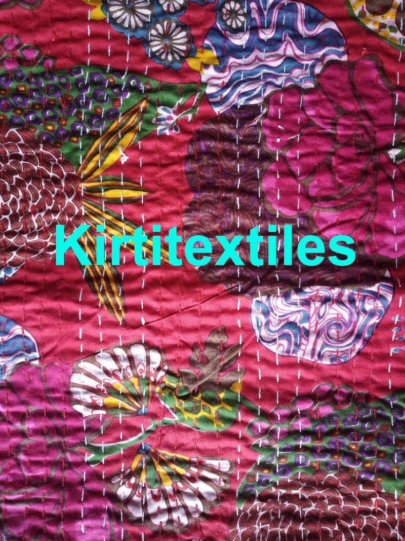 Kirti Textile and Handicraft Cotton 60 TC Throw Bedsheet (Twin, Multicolour)