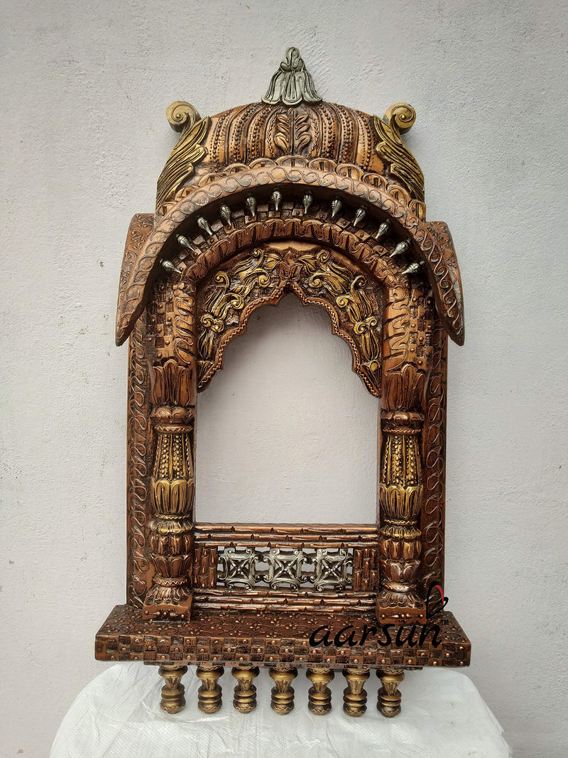 Aarsun Handcrafted Traditional Wooden Jharokha/Wood Frame Home Decor | Wall Decor | Jharokhe | Wall Hanging