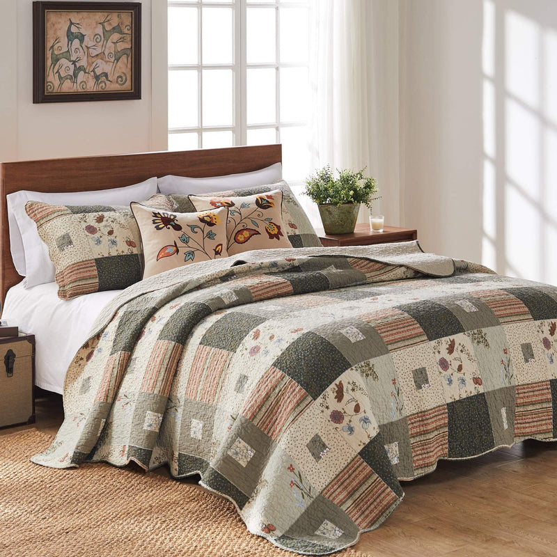 Greenland Home 5 Piece Sedona Bonus Quilt Set, Full/Queen