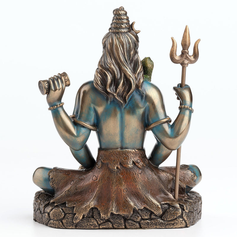 Veronese Design Lord Shiva in Lotus Pose Statue Sculpture - Hindu God and Destroyer of Evil Figure 6.2" Tall