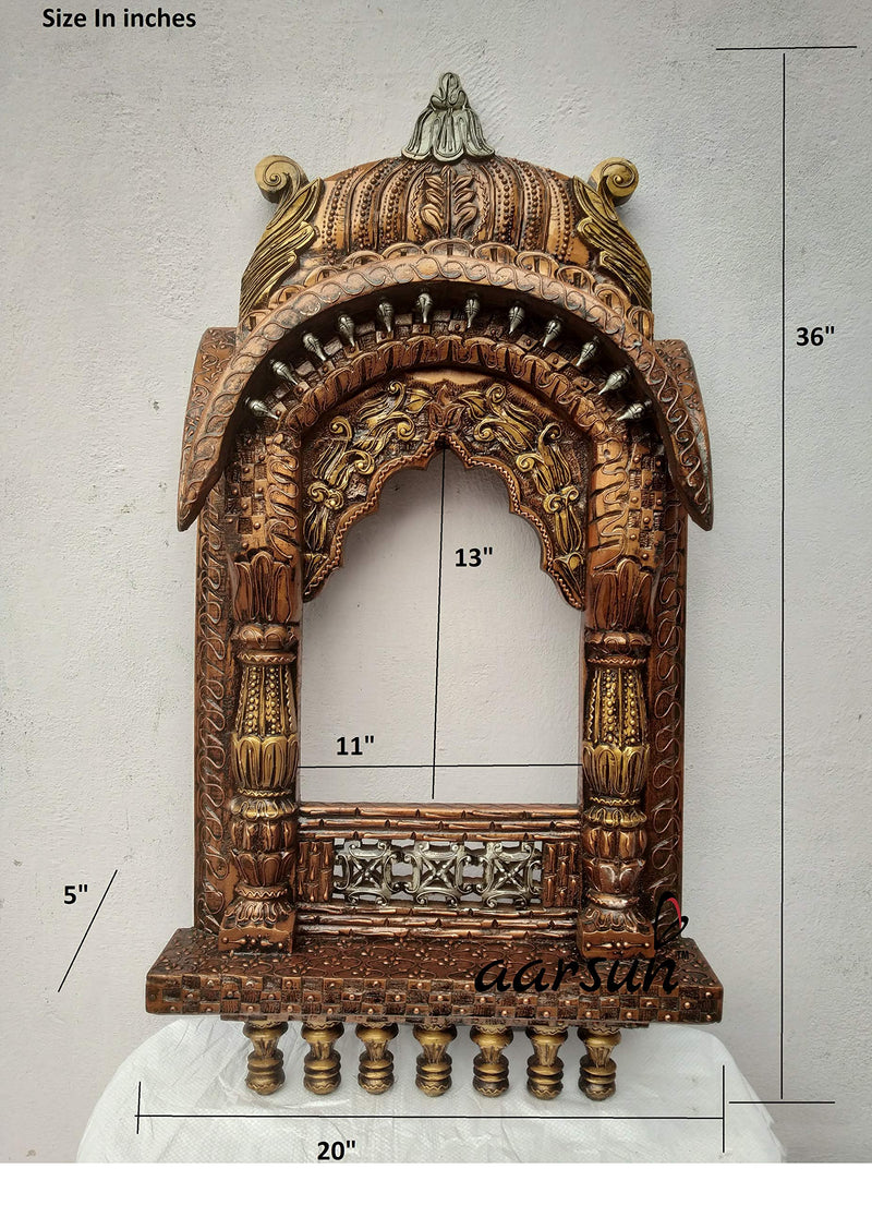 Aarsun Handcrafted Traditional Wooden Jharokha/Wood Frame Home Decor | Wall Decor | Jharokhe | Wall Hanging