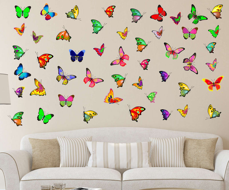 LANSTICK Colorful Butterfly Wall Sticker for Living Room, Bedroom, Kids Room PVC Vinyl Sticker