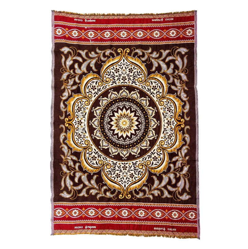 Varunavi Solapur Chaddar Floral Dreams Cotton All Season Single Blanket 60 in X 90 in (152X228 Cms) (Brown)