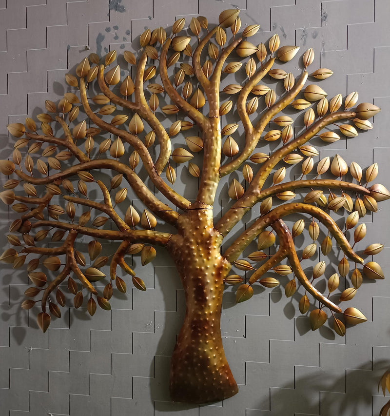 AntarYuga Metal MASTER TREE with LED Wall Artfor Home Living Room/Bedroom/Office/Hotel/Cafe/Farmhouse-105X5X105 Cm