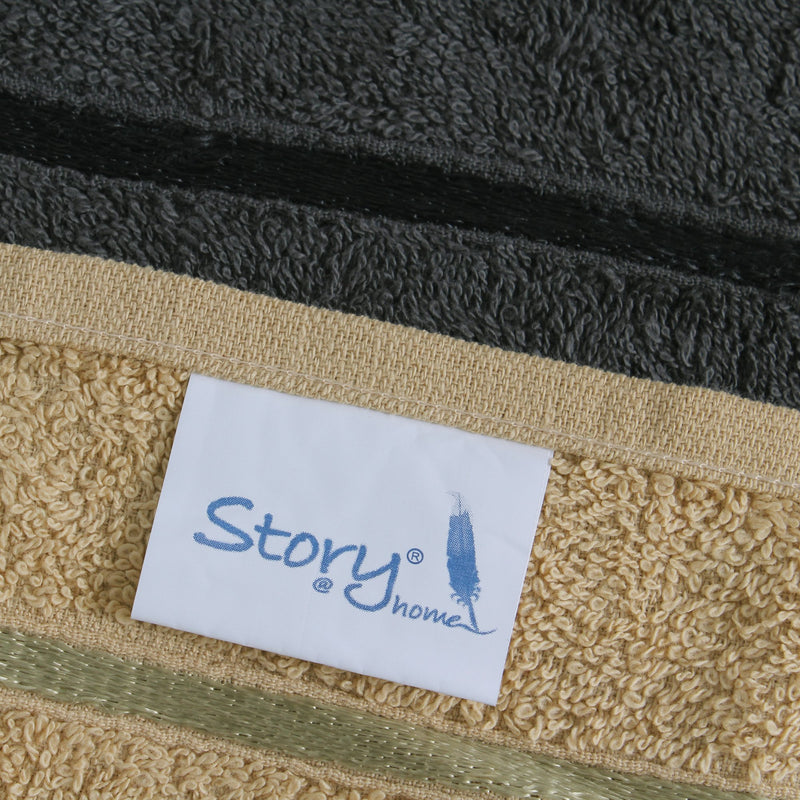 Story@Home 6 Piece Combo 450 GSM Cotton Ultra Soft, Super Absorbent, Antibacterial Treatment,Towel Set (Beige and Charcoal Gray)