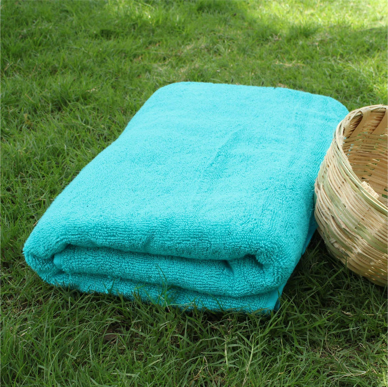 Heelium Bamboo Bath Towel, Super Absorbent & Soft, Antibacterial, 600 GSM, 55 inch x 27 inch, Pack of 2, Teal