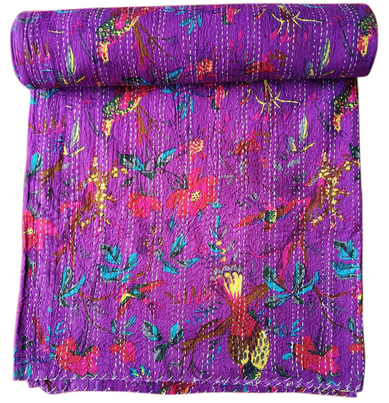 Kirti Textile and Handicraft Double Bed Kantha Quilt Cotton Bedsheet