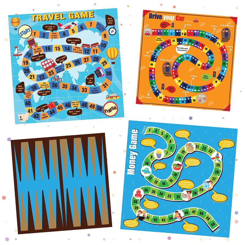 Popcorn Games & Puzzles 10 in 1 Classic Board Games for Smart Kids|Help to Boost Decision Making,Strategic Thinking and Problem Solving, Family