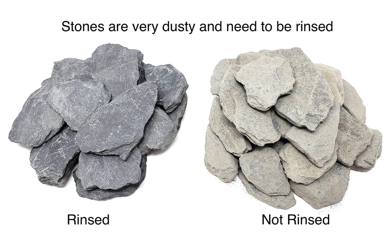 Capcouriers Slate Stones (Slate Rocks) - Flat Rocks - Natural Slate Rocks - 2 to 3 inches - About 14 to 17 Rocks (Stones are Dusty)