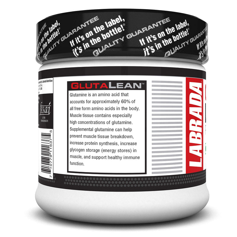 Labrada GlutaLean powder(Vegan, Non GMO, Allergen Free, Muscle Recovery, Healthy Immune Function, 5g L-Glutamine, 50 Servings) - 0.55 lbs (Pack of 250 g)