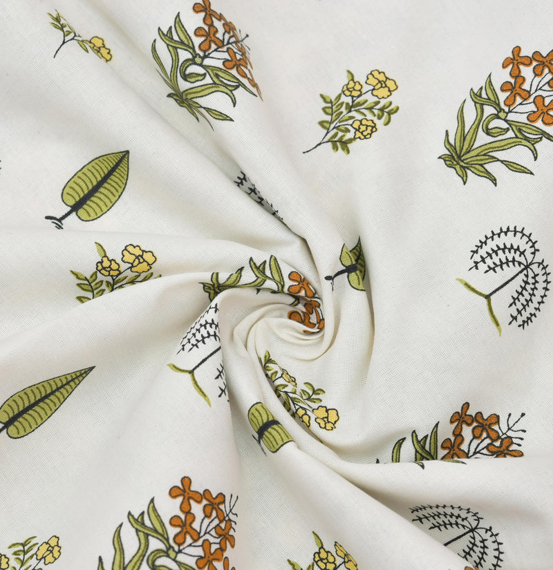 Craftino Cotton Yellow Floral Design Reversible AC Blanket / Dohar (Single)